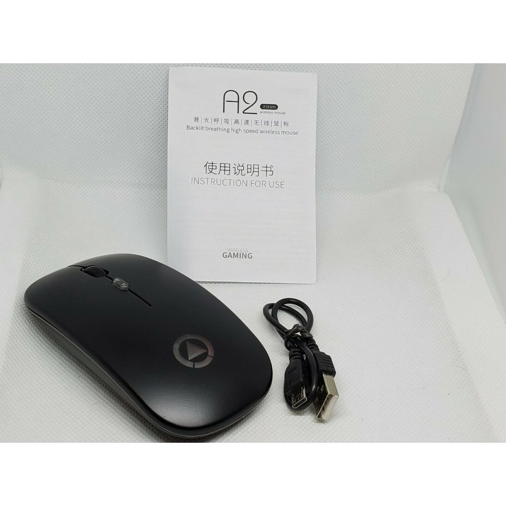 Mouse 27Mhz USB Wireless Mute Rechargeable LED Backlit 1600DPI Mouse